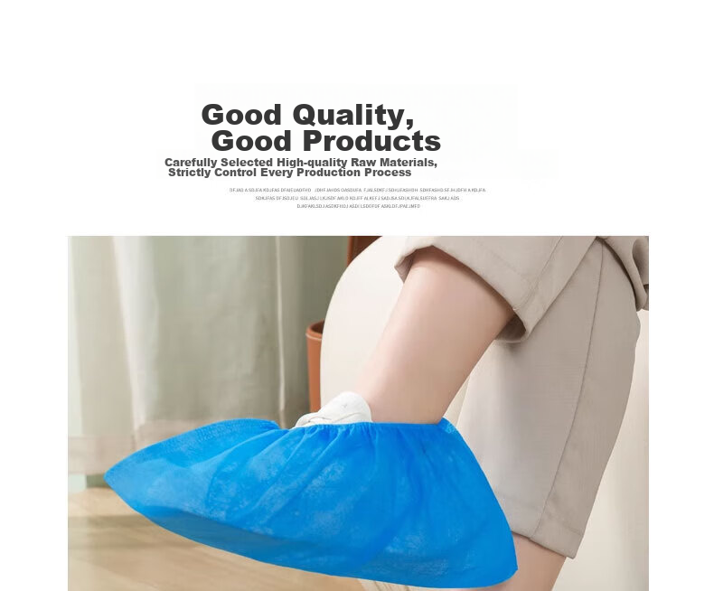 BWNK Disposable Shoe Covers, Non-Woven Fabric Shoe Covers [100 Pieces], Foot Covers, Thickened Breathable Enlarged Dust-Proof Non-Slip Wear-Resistant One Size Fits All 14