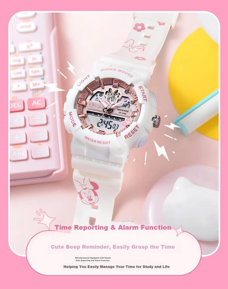 Disney Mickey Collaboration Sports Alarm Clock Digital Watch Waterproof Student Watch for Middle and High School Students Children's Birthday Gift 7