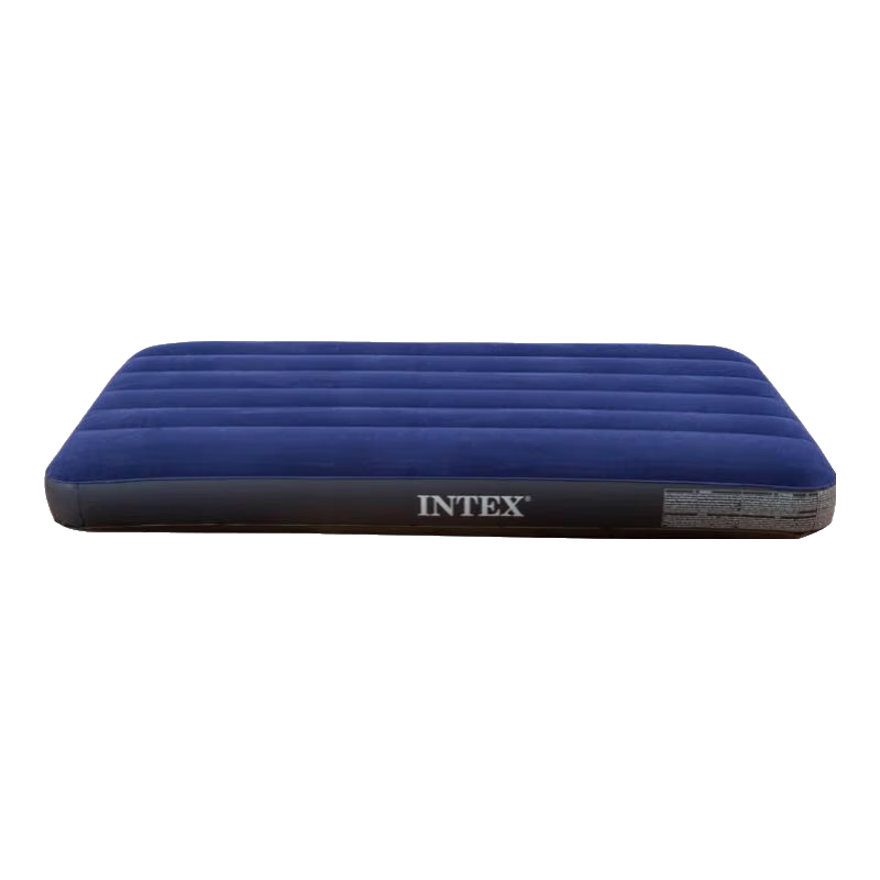 INTEX Double Inflatable Bed Air Mattress, Outdoor Car Bed, Travel Camping Mat with Built-In Dry Battery Pump 64758N