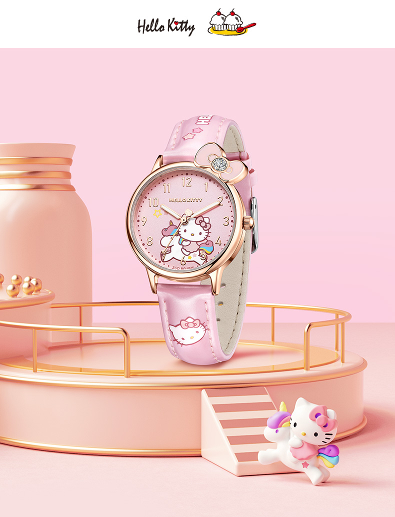 ZGO X Sanrio Watch for Women Students, Waterproof Quartz Watch for Elementary And Middle School Children, Girls' Watch, 273 White 13