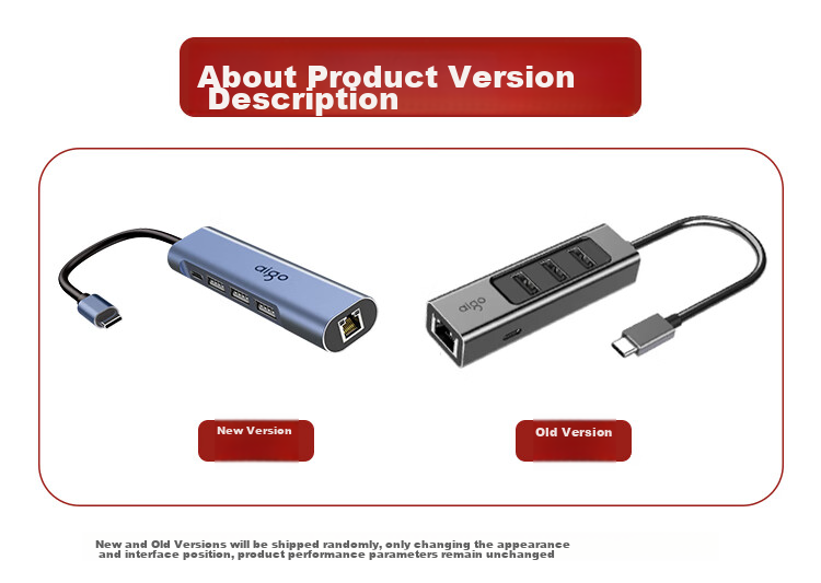 Aigo Type-C to RJ45 Gigabit Ethernet Adapter Cable Converter, USB-C Hub Expansion Dock R03C (Metal) 1