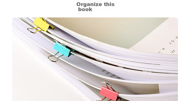 DiLe Premium Series, 12 Pieces, 51mm Colorful Metal Binder Clips, Office File Organizer, Large Size 2601 Iron Clips 22