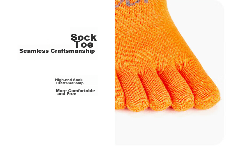 TFO Competition-Grade Quick-Dry Five-Toe Socks, Breathable Running Socks, Outdoor Hiking Trail Socks A2202310 Orange 19