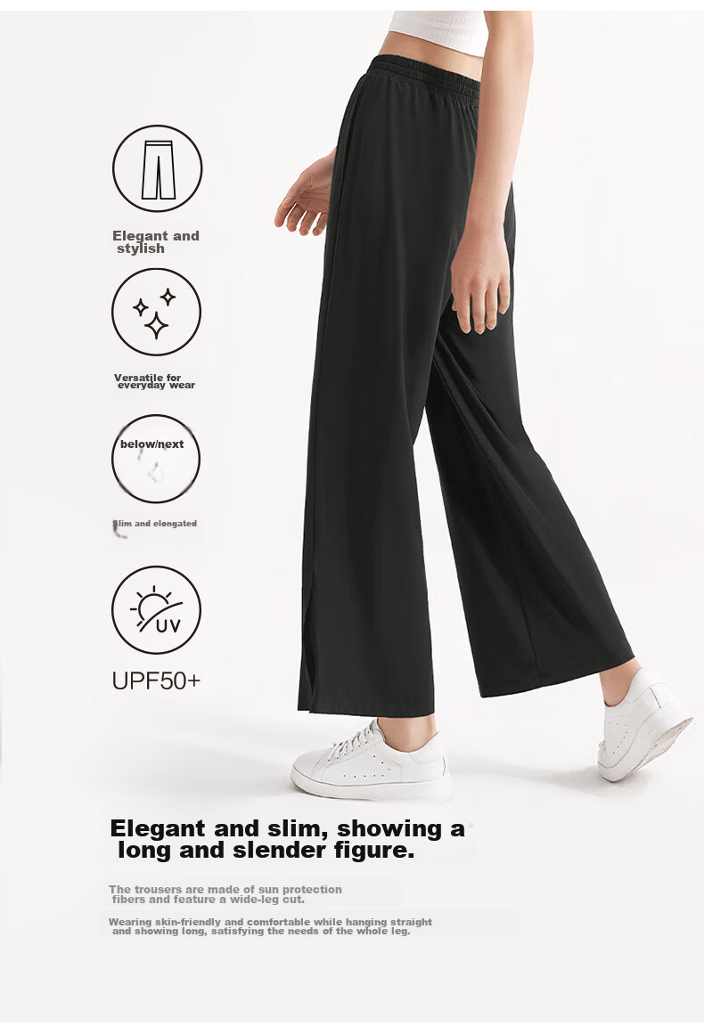 Beneunder Women's Wide-Leg Sports Pants Breathable Quick-Dry Sun-Protective Loose Fit AS010 2