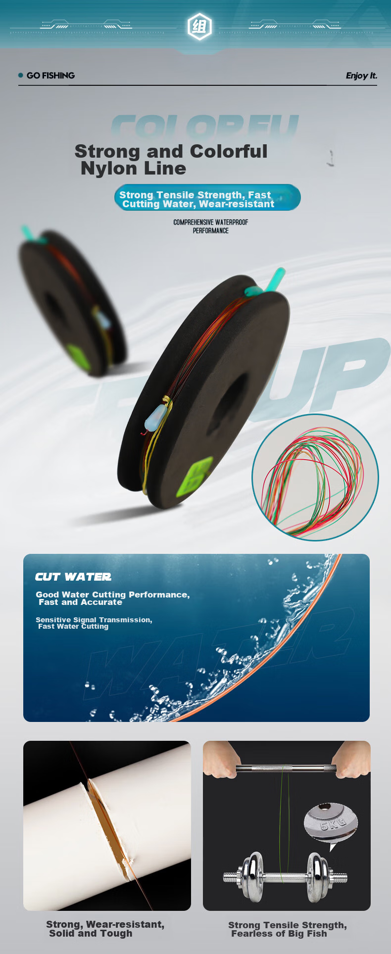 Taiyu Pre-Tied Fishing Line Set with Main Line, Leader Line, And Figure-Eight Rings for Pole Fishing 6