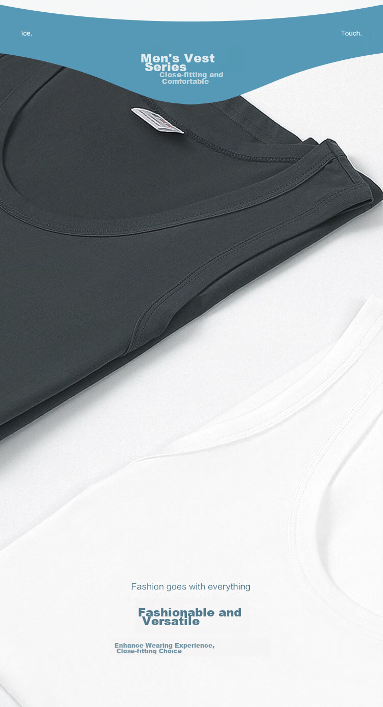Hodo 2-Pack Pure Cotton Tank Tops for Men, Sports Sweat-Absorbing Breathable Undershirts Set Two 180/105 11