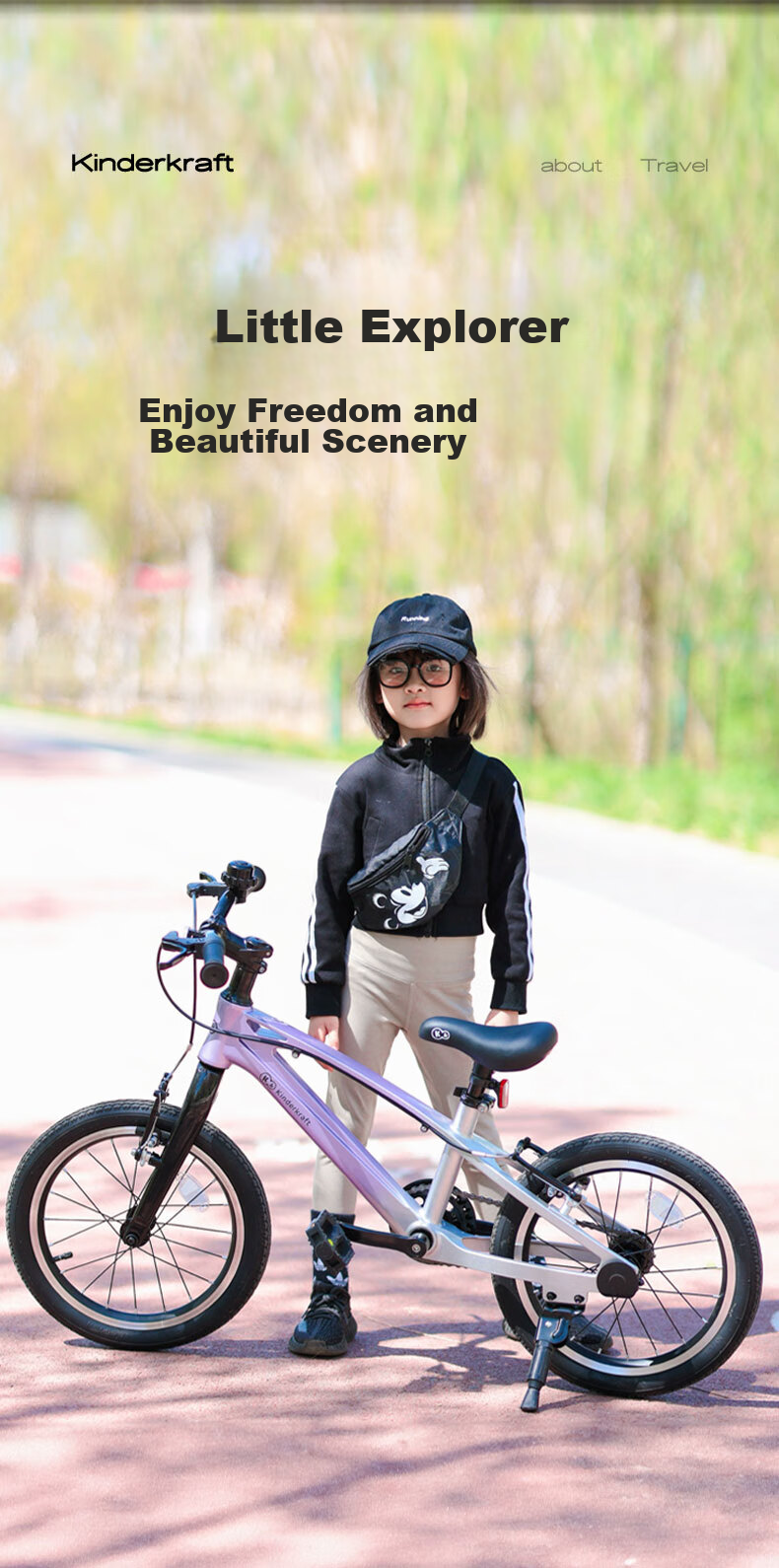 KinderKraft Children's Bicycle for Ages 4-6 Student Single Bike Mountain Bike Gift for Boys And Girls, 18-Inch Purple 5