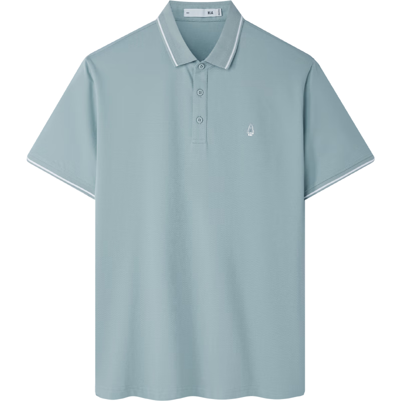 HLA Short-Sleeve Polo Shirt for Men, Cool And Stylish with Turn-Down Collar, Summer Wear