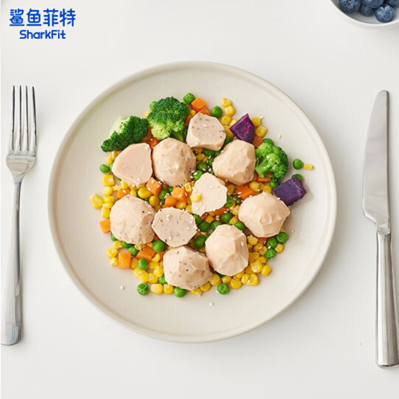 鲨鱼菲特 鸡胸肉丸60g*10袋 鸡胸肉即食 鸡胸肉减脂减肥餐高蛋白 休闲零食