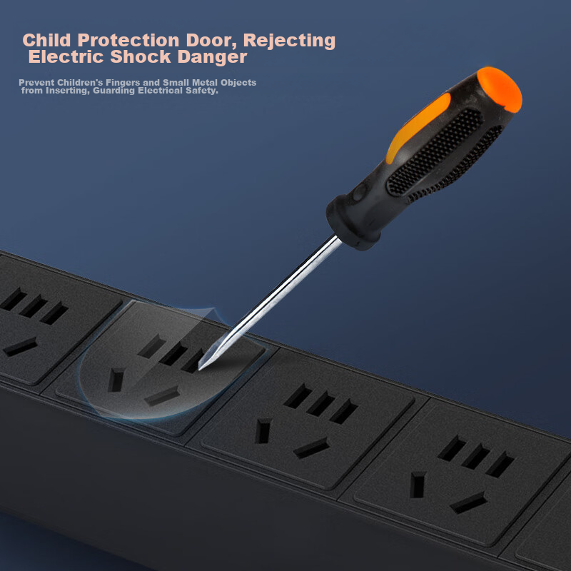 Santuo TS8108 Cabinet PDU Socket Power Strip, 10A Input, 8 Outlets, 10A Output, New National Standard Holes, SPD Holes, Lightning Protection Module, 1.5 Square Wire Core, 2500W 4