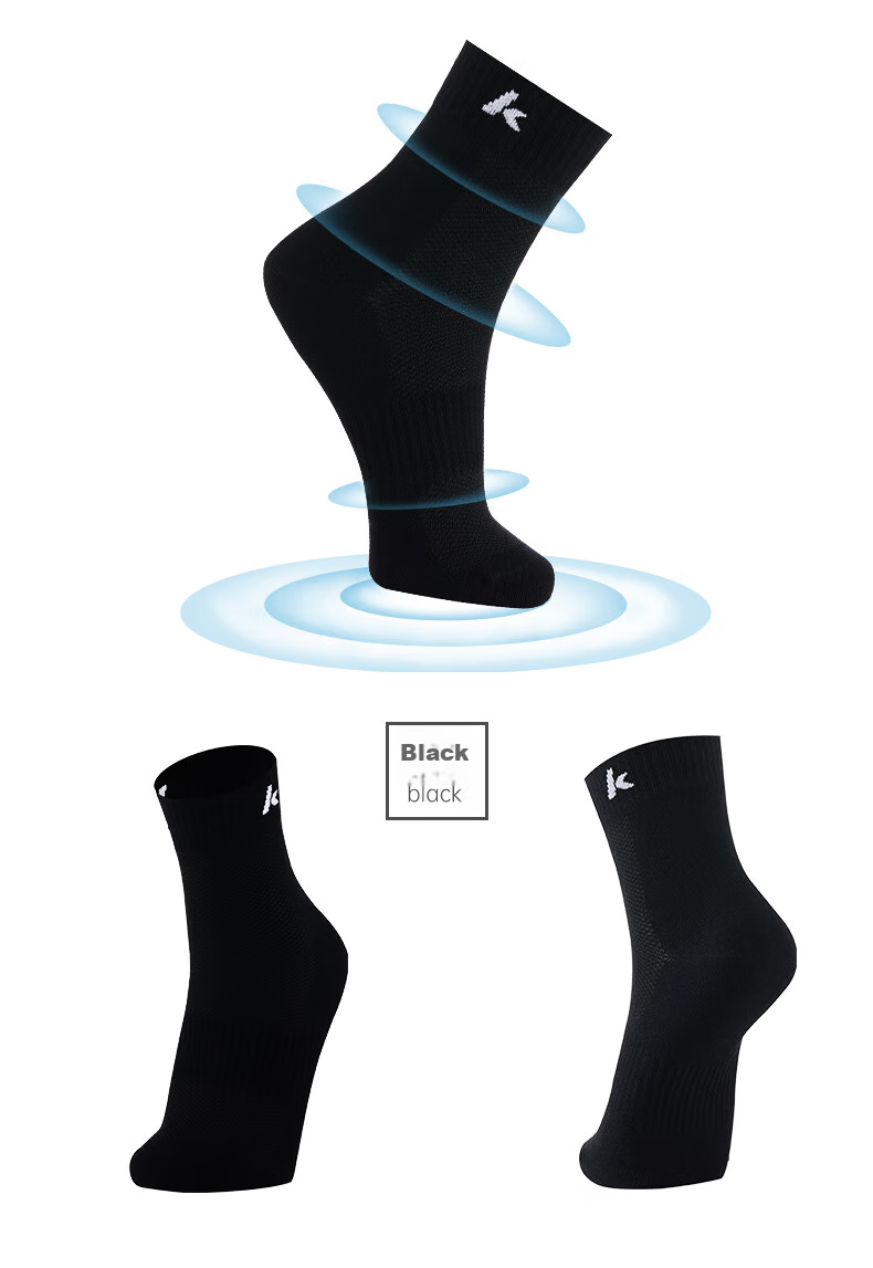 KAWASAKI Badminton Socks for Men with Terry Bottom Sports Short Socks A6102 (Three-Pair Pack) White-Gray Size One Fits All 13