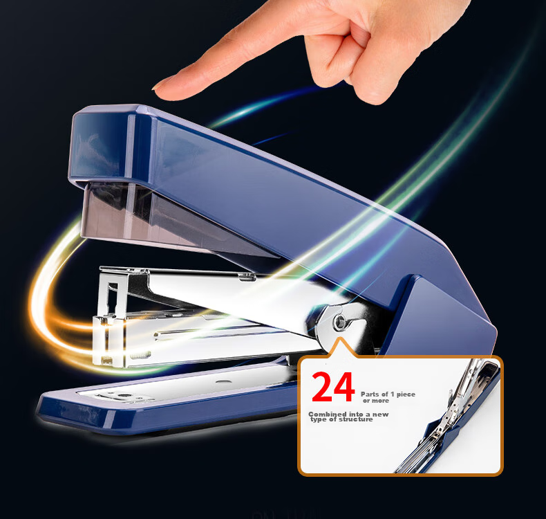 Deli Efficient And Labor-Saving Stapler, Compatible with No.12 Staples, Can Hold 150 Staples, Blue 0468 3