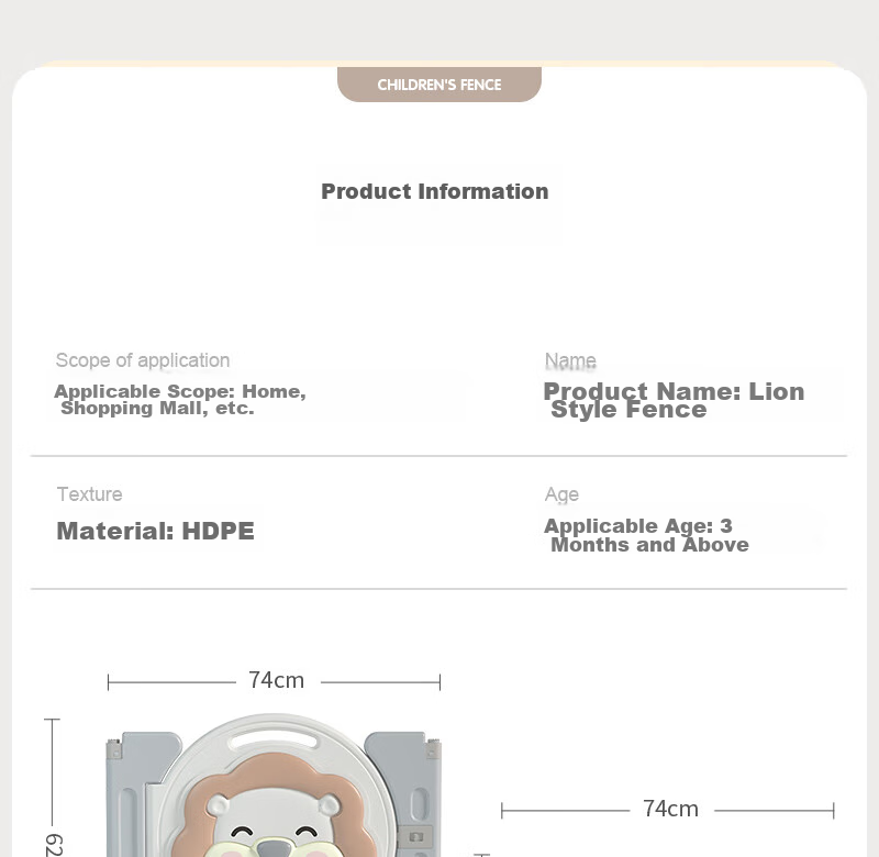 Zhihui Baby Play Mat, Indoor Floor Playpen, Crawling Mat, Play Toys, Children's Game Fence, All-In Protective Barrier 13