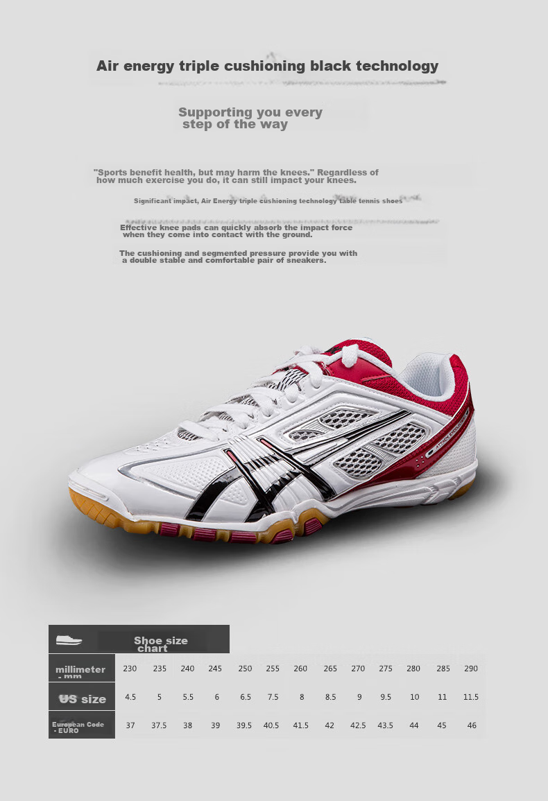 ASICS Attack Hyperbeat 4 Table Tennis Shoes Indoor Sports Shoes 1073A056-102 Size 42 2