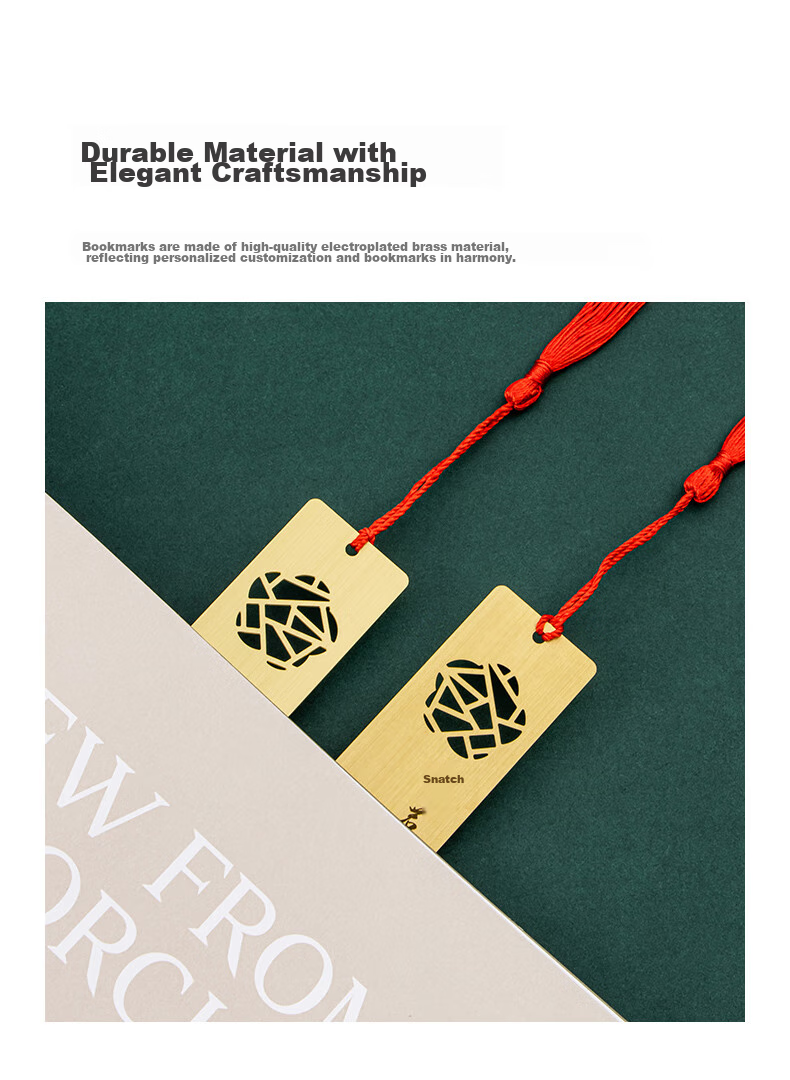 TIANSE Brass Bookmark Gift Box, Chinese Style Metal Souvenir for Teachers, Forbidden City Cultural And Creative Memorabilia, Business Annual Meeting Birthday Gift TS-5941 Good Fortune 6