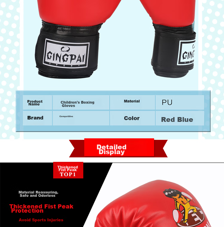 Jingpai Children's Boxing Gloves Set, Parent-Child Combination, Adult Women And Teenage Sanda Boxing Gloves, Foot Target, Punching Bag, Red 17