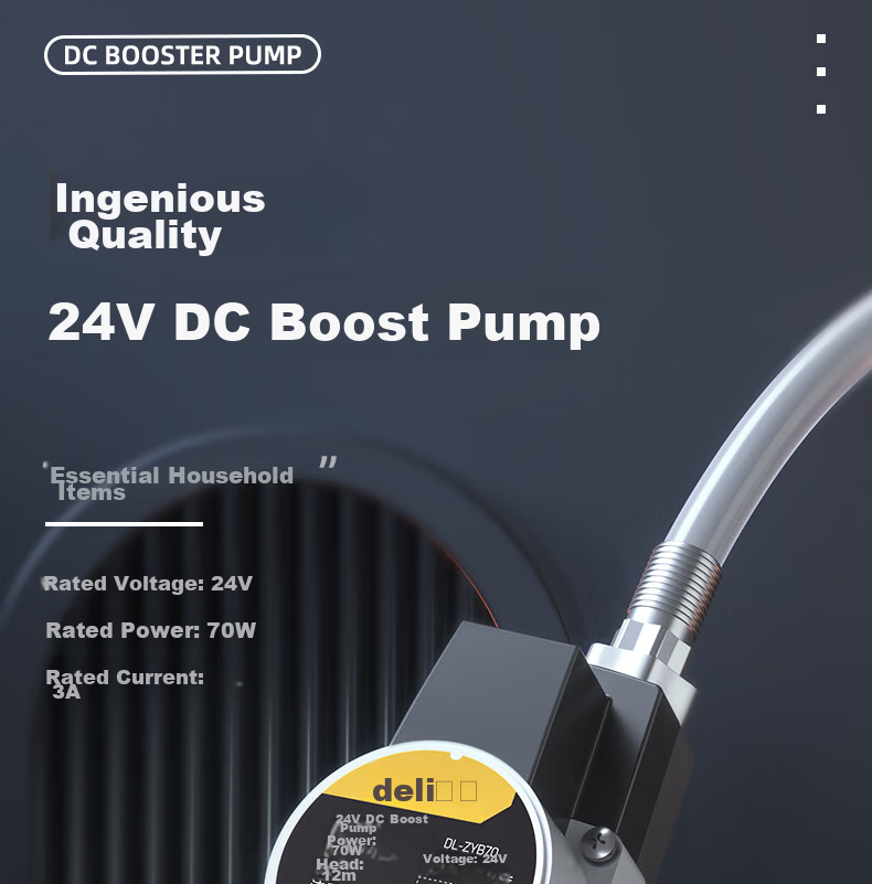 Deli Fully Automatic Booster Pump, Household Water Heater Tap Water Pressure Pump, DC Pump, Small 70W Water Pump, DL-ZYB70 4