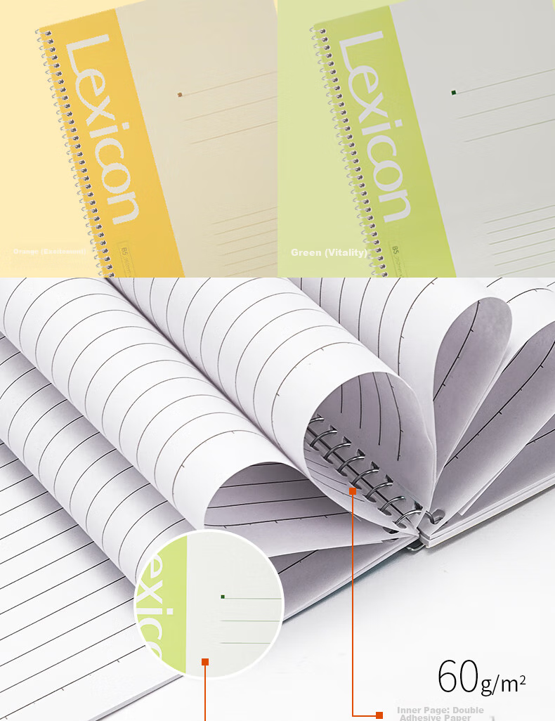 Deli 6 B5/80-Sheet Spiral-Bound Soft Cover Notebooks, Memo Pads, And Journals 7694-6 5