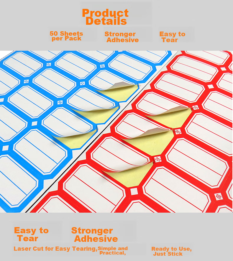 LISON 401 Red *50 Sheets, 29*19mm (40 Pieces/sheet), Self-Adhesive Paper Stickers, Label Stickers, Self-Adhesive Labels, Lip-Taking Paper, Lip-Curling Paper 5