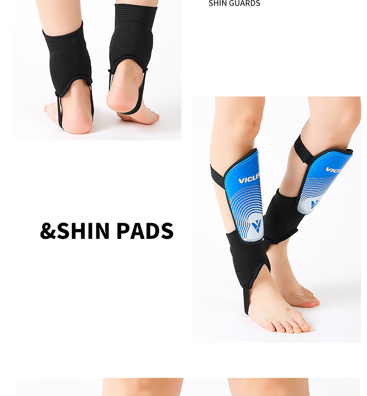 VICLeO Soccer Shin Guards for Children, Football Protective Gear, One Pair V821218 Size S (Straps + Ankle Support) 6