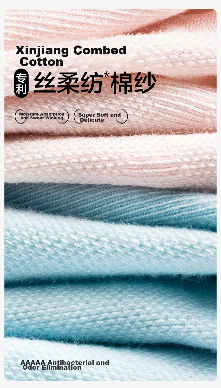 JD Original 5 Pairs of Pure Cotton Mid-Calf Socks for Children in Autumn And Winter, Xinjiang Cotton 10A Antibacterial Floor Socks, Student Cotton Socks, 22-24cm 2