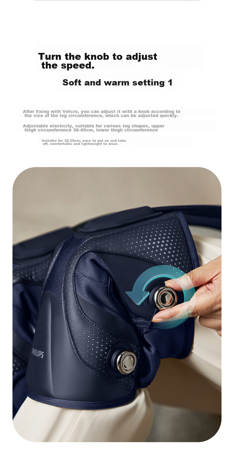 PHILIPS [Mid-Autumn Festival Gift] Knee Massager, Sports Massager, Cold-Resistant Knee Care Device, Airbag Knee Joint Heating Pad, Airbag Massage 5202L Birthday Gift for Parents 12