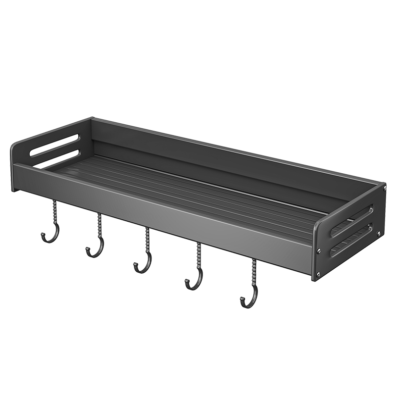 MAXCOOK Kitchen Spice Rack, Multifunctional Storage Shelf, Wall-Mounted without Drilling Hooks, 50cm, MCZW8350