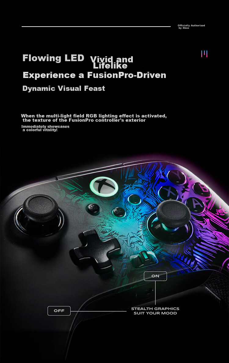 PowerA Microsoft Xbox Authorized Wireless Xbox Elite Controller, Xbox Gamepad, FusionPro Controller for PC/Xbox, Adjustable Hall Effect Joysticks, RGB Lighting Effects 3