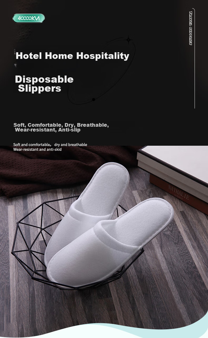 40,000 Kilometers 5 Pairs Disposable Slippers Autumn Winter Guest Home Hotel Non-Slip Thickened Indoor Unisex Travel Portable 2