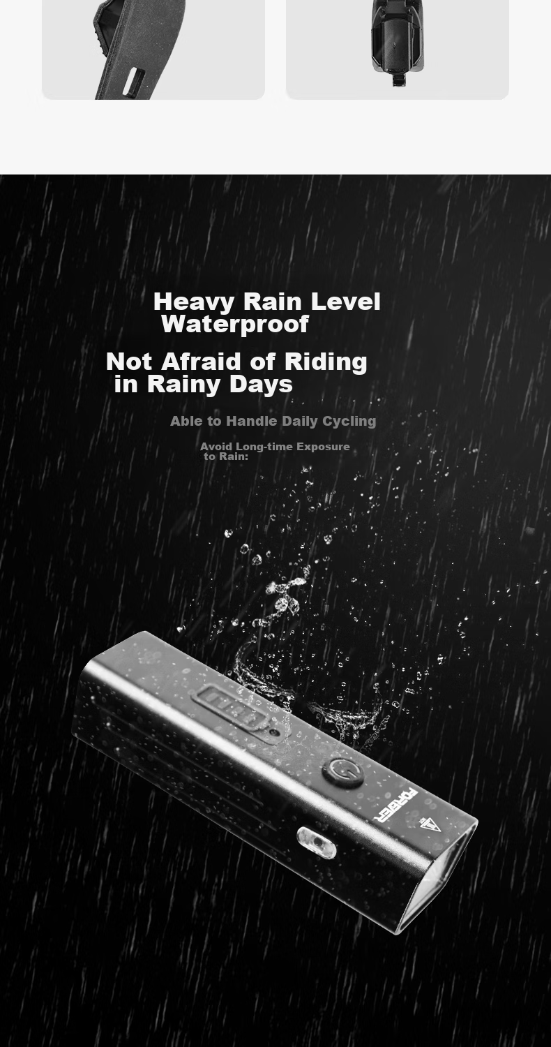 FOREVER Bicycle Front Light, Night Riding High Beam Flashlight, Rechargeable with 800 Lumens, 4 Light Modes, 2400mAh Battery 11