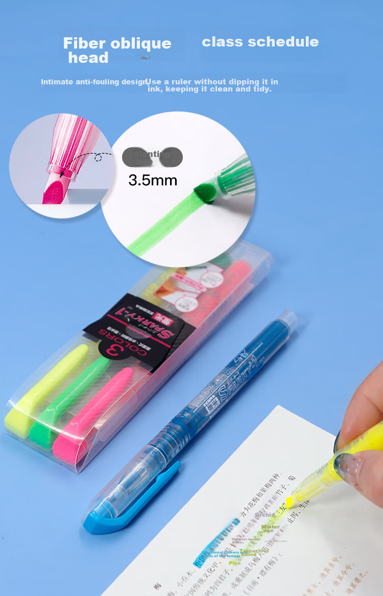 ZEBRA Transparent Core Direct Liquid Highlighter, SPARKY Series Single Color Line Marker, Colored Journal Pen, Student Highlighting Pen, WKP1 Orange 6