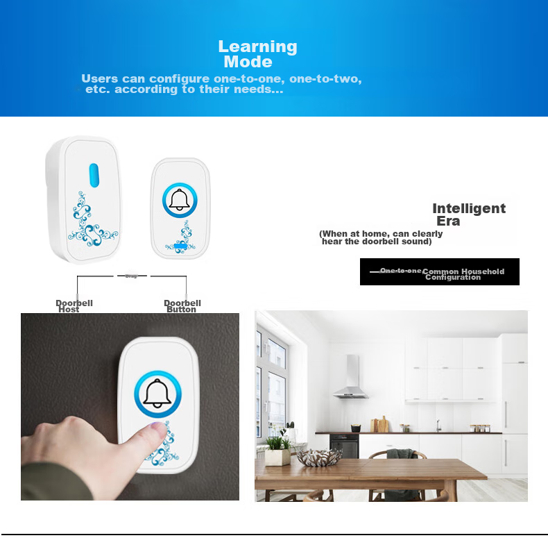 LFang A280 Wireless Doorbell for Home Use, Smart Electronic Doorbell for Elderly Call Butto 10