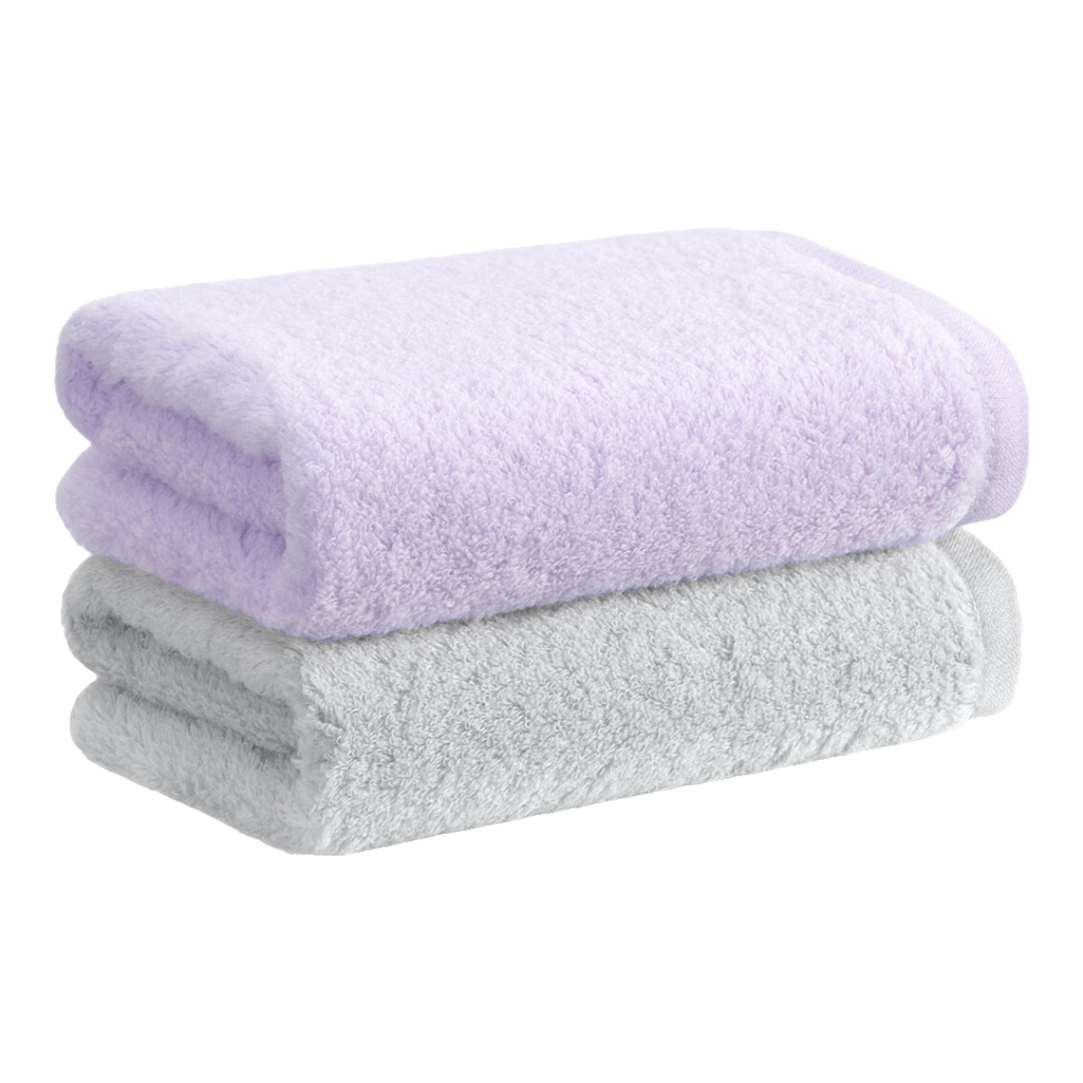GGT Class A Pure Cotton Towel, Face Towel, Hand Towel, Bath Towel, Soft, Absorbent, Quick-Drying, for Men And Women, Home Use, If Purple + Light Gray