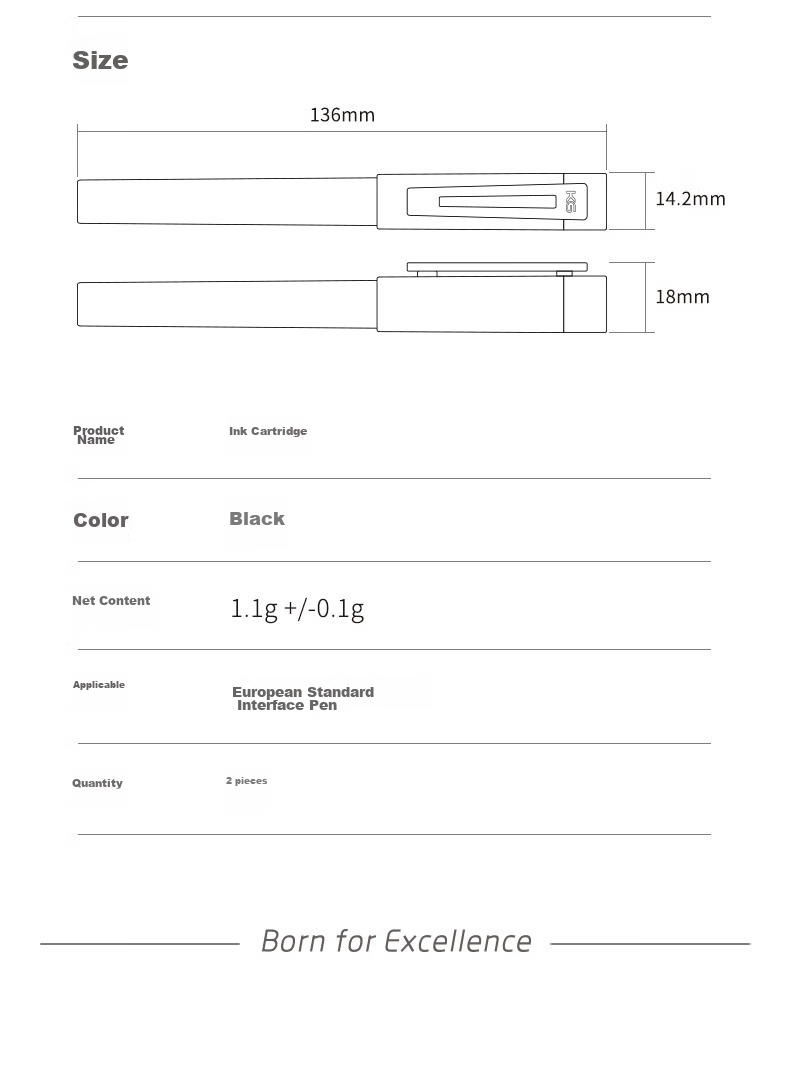 KACO SKY Fountain Pen for Primary School Students Grades 3-6, Replaceable Ink Cartridge, Adult Handwriting Practice, Third Grade Fountain Pen EF Nib PP Box with Ink Cartridge And Ink Absorber (Black Rock) 16