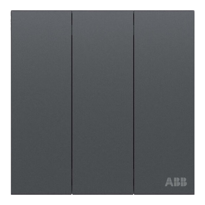 ABB Switch Socket Panel, Yingzhi Series Gray Three-Gang Double Control Triple Switch Double Control Switch, CA107-MG