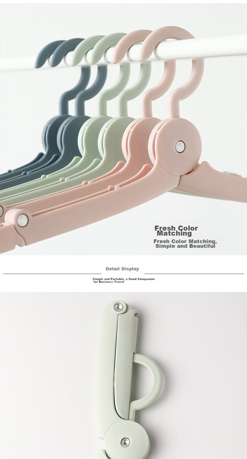 Koryo Keiko Travel Folding Clothes Hangers Portable Lightweight Home Dormitory Non-Slip Drying Rack 6-Pack (Beige + Coffee) 7