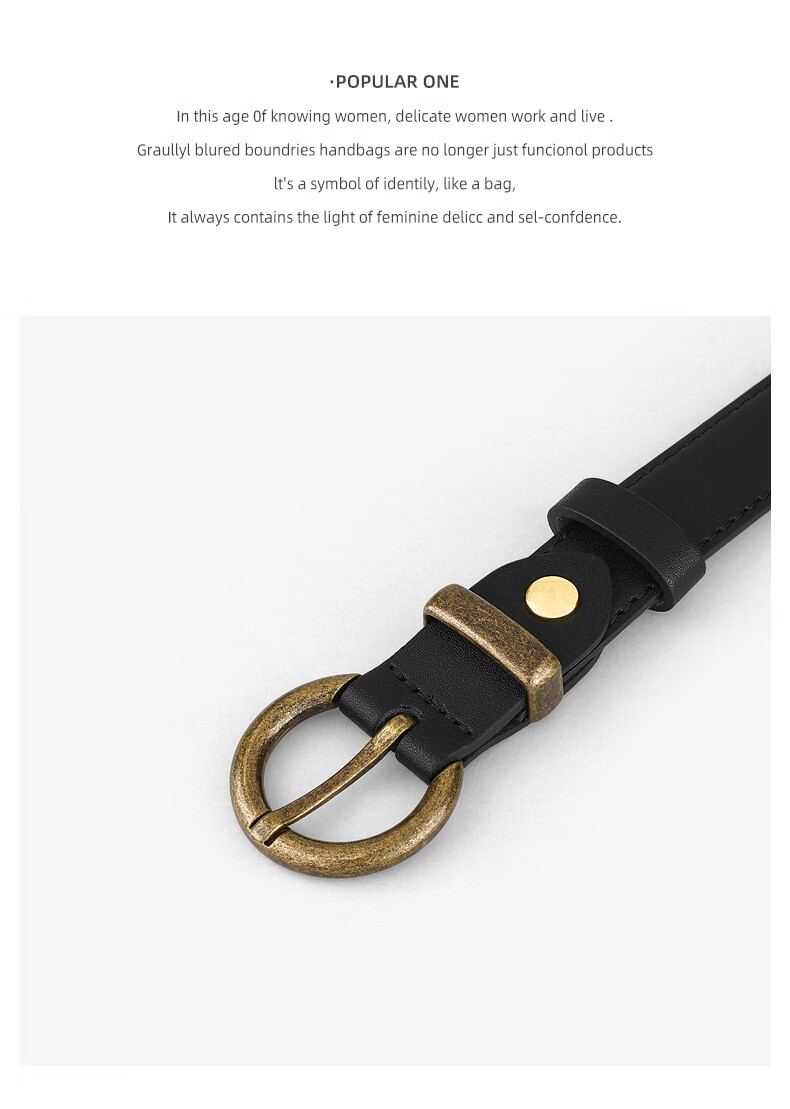 Viney Leather Women's Belt, Vintage Pin Buckle, Fashionable Simple Skirt Belt, Versatile Light Luxury Waistband, Decorative Birthday Gift 1