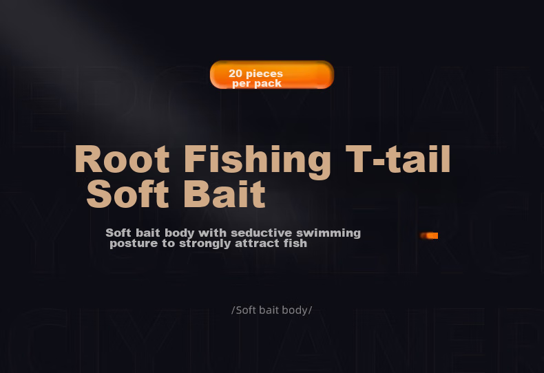 Erciyuan Lure Fishing Bait, Wave-Shaped Artificial Bait, Root Fishing Soft Bait, T-Tail Casting Texas Fishing Set Lure, Gree 1