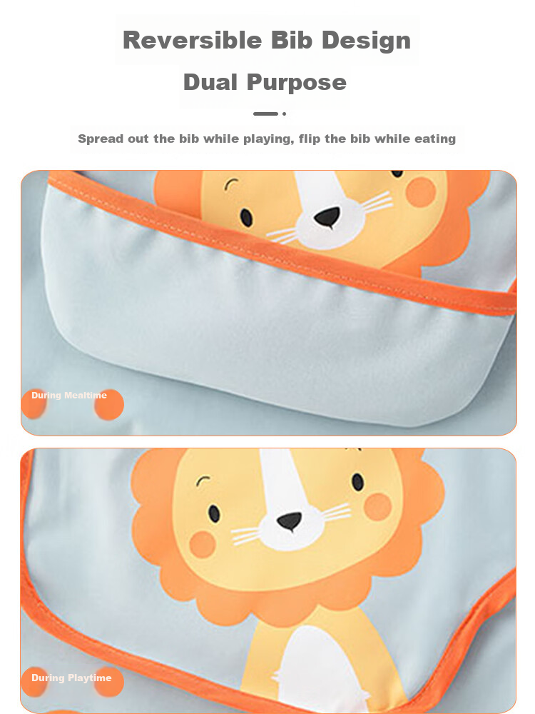 9I9 Baby Eating Smock, Waterproof Long-Sleeve Infant Bib Apron, Reverse-Wear Clothing, Kindergarten Painting Clothes A150 6