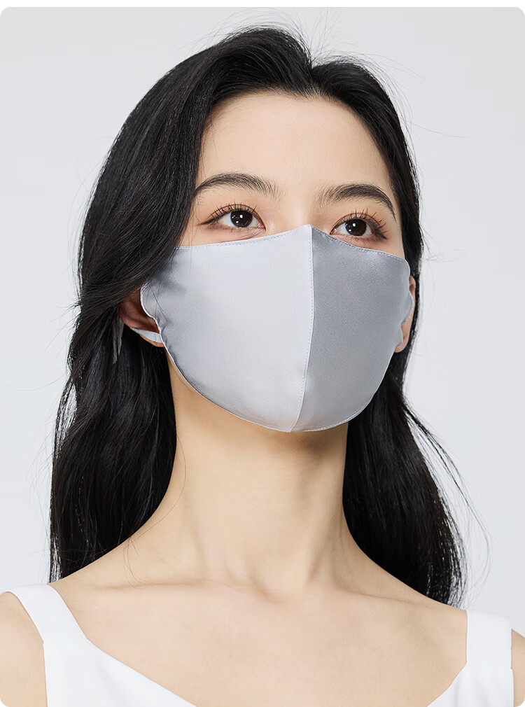 JIUMU Silk Sun Protection Face Mask for Women, Summer Driving UV-Resistant Breathable Full-Face Mulberry Silk Breathable Sun Protection Face Mask 15