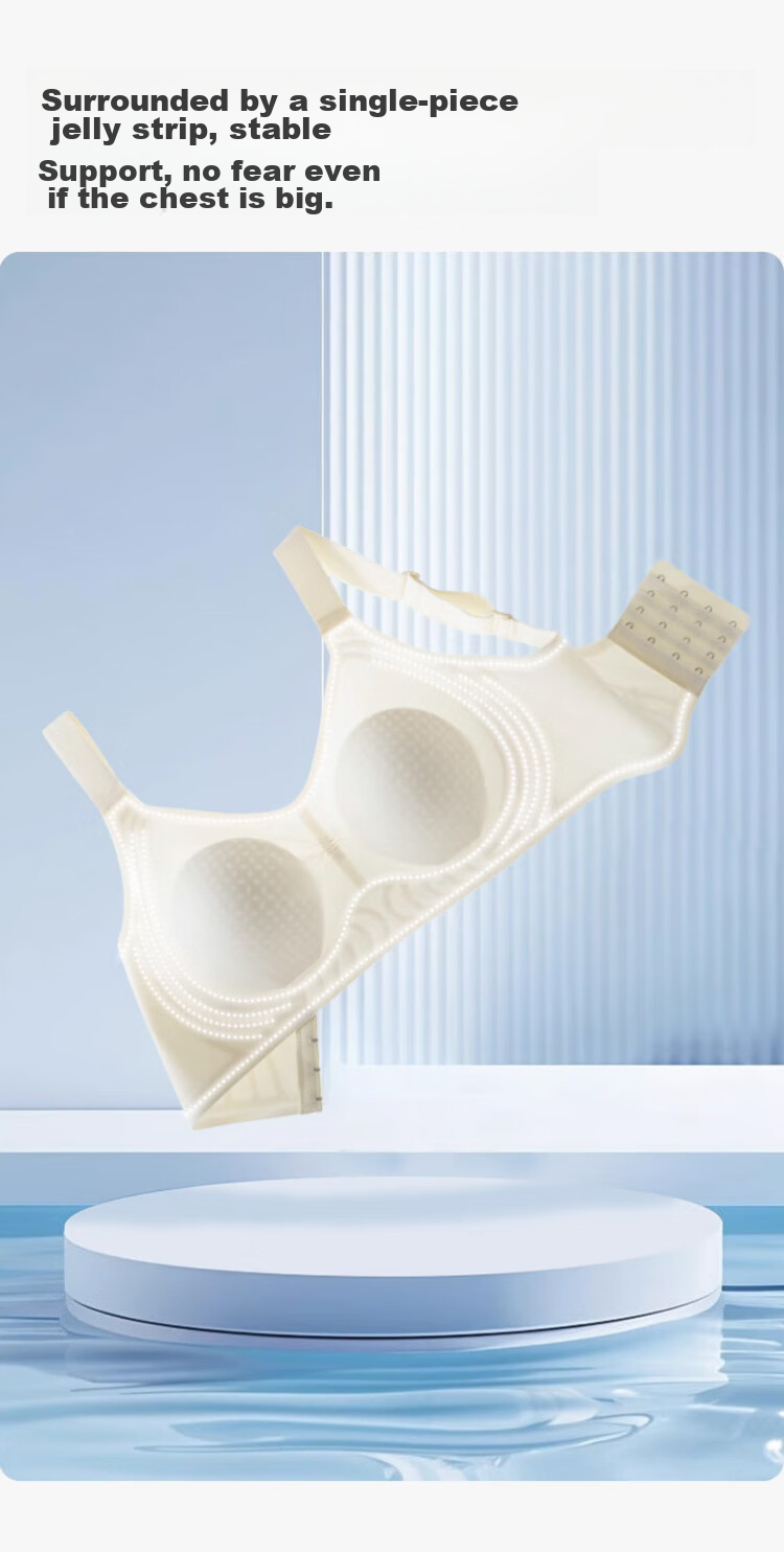 XUEXIMAN Women's Ice Silk Seamless Bra, Thin Summer Style, Wireless, Push-Up, Anti-Sagging, Sexy Brassiere, Foundation Liquid Skin Color 8