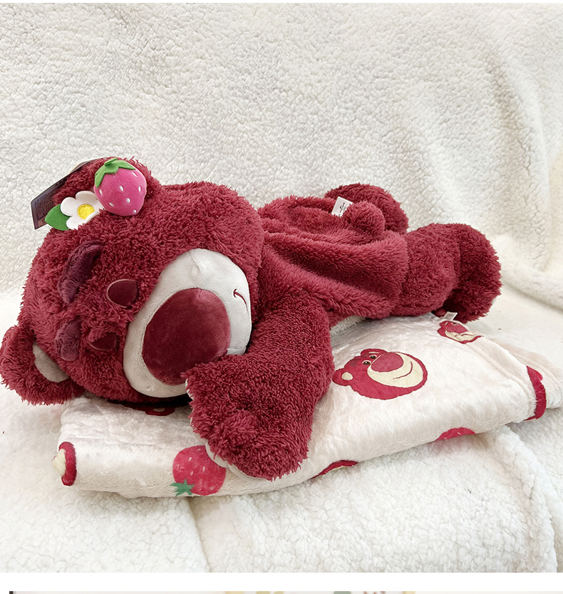 Disney Plush Doll Pillow, Stuffed Animal Birthday Gift for Girls, Toy Story Strawberry Bear, 50cm Blanket 7