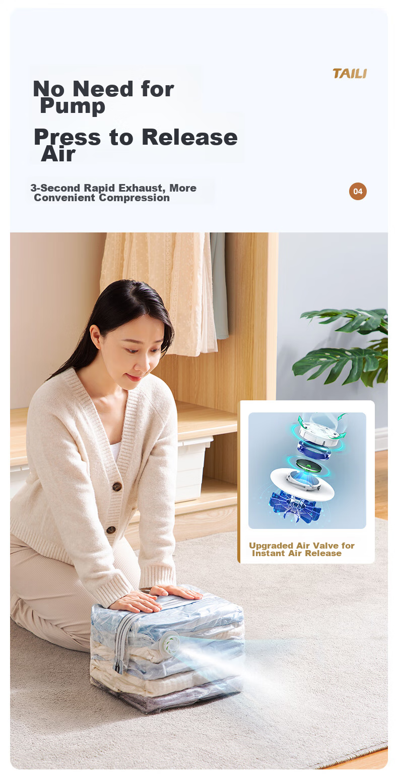 Taili Anti-Mite Vacuum Compression Storage Bags for Clothes And Quilts, Moving Packing And Sorting Bags, 4-Piece Set 9