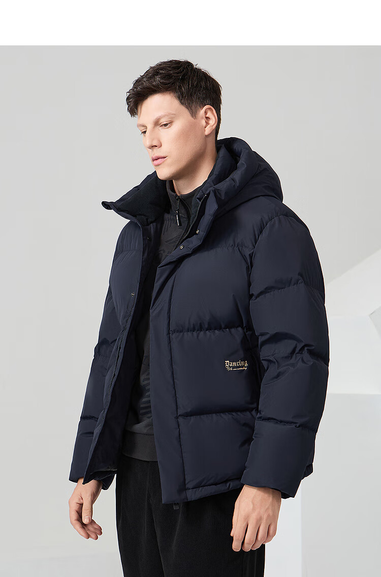 DANCING WOLVES [Black Graphene + 90% Duck Down] Winter Hooded Thick Warm Men's down Jacket, Style 001 Black, Size 180 13
