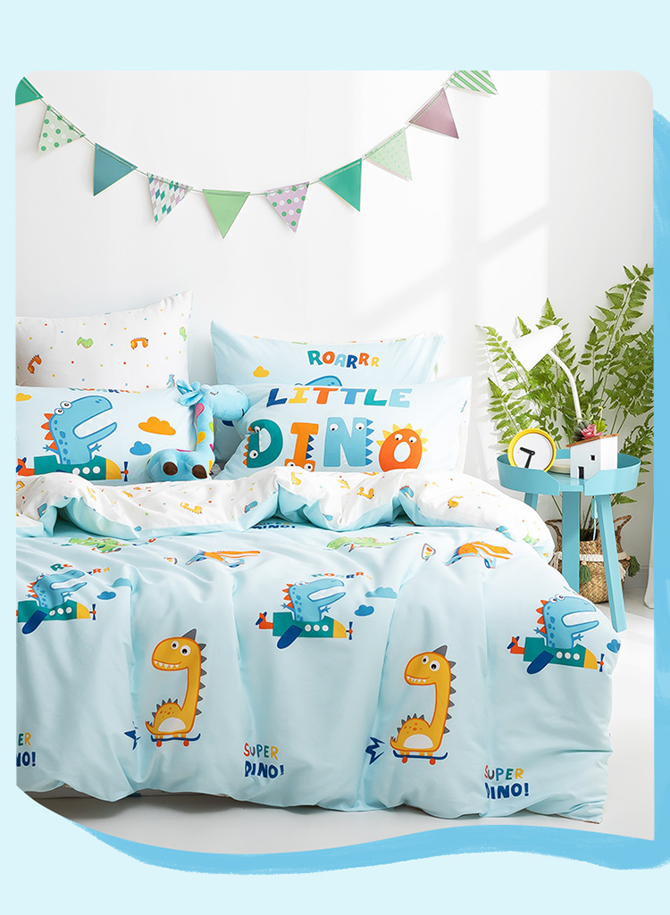 Dohia Home Textiles Pure Cotton Bedding Set of Four Pieces, Double Size Pure Cotton Duvet Cover Bed Sheet Bedding Set for 1.5m Bed, 203*229cm 2