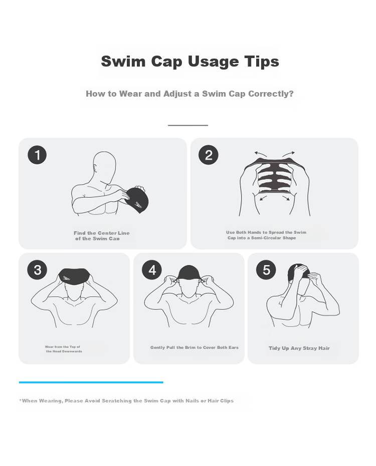 Speedo Adult Swim Cap, Comfortable Breathable Waterproof Quick-Drying High-Elasticity Swimming Training Diving Adult Swim Fabric Cap, Unisex for Men And Wome 4