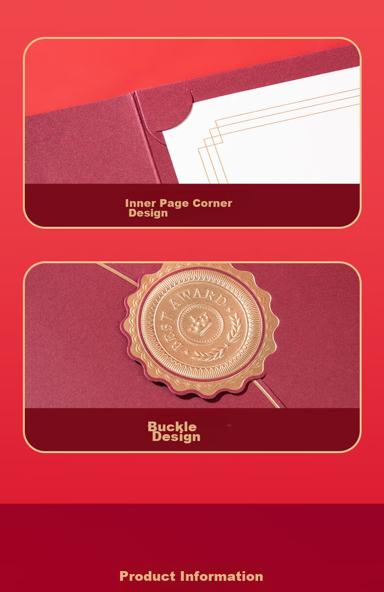 Deli Single Book 12K Honor Certificate, Award Certificate Tri-Fold Design, Special Paper Cover, with Inner Pages/Printing Template, 24819 8