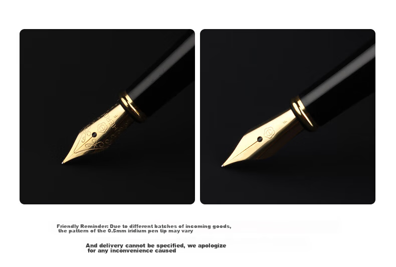 HERO Fountain Pen 1520 Black Velvet Sand Multi-Color Fine Nib Iridium Gold Fountain Pen Signature Pen for Men And Women Office Gift Ink Gift Box Set 17