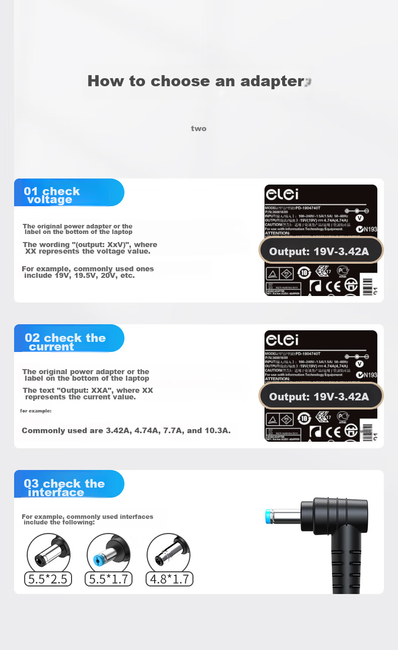 Elei Hengji Laptop E1-471G 472G 570 571 E5-473G Charger Power Adapter Cable Accessory, 19V3.42A 65W S3-391 5517 3