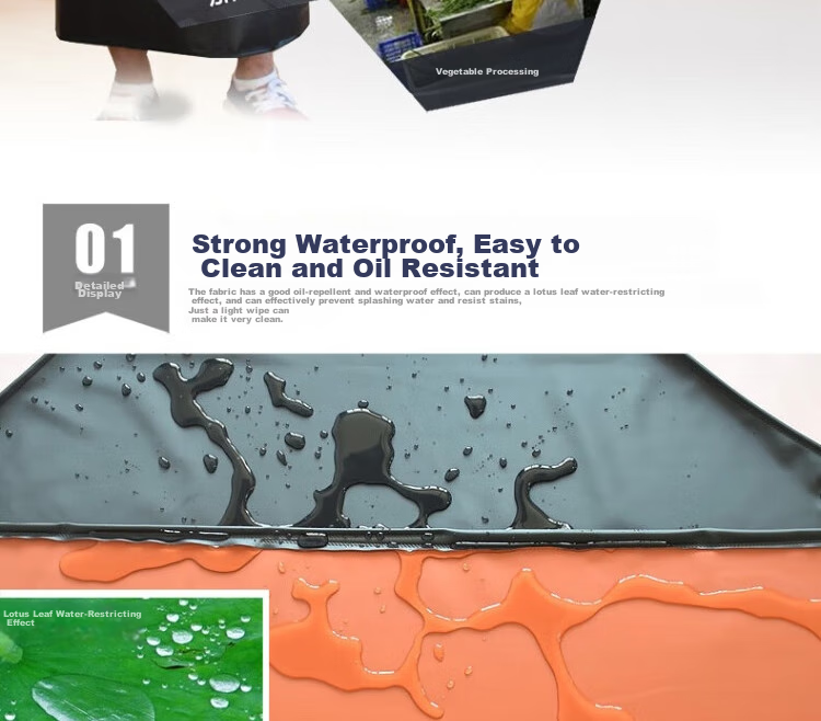 Gongtai Waterproof and Oil-proof Aquatic Apron Acid and Alkali Resistant Extra Large Thickened PU Apron Waistcoat Black 120*125cm One Size 4
